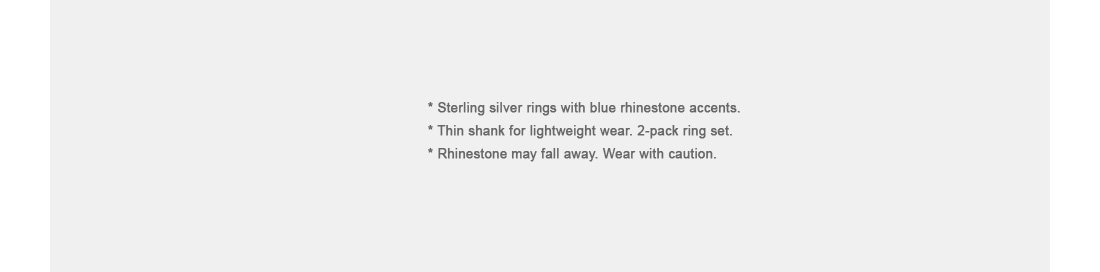 Blue Rhinestone Ring Set|