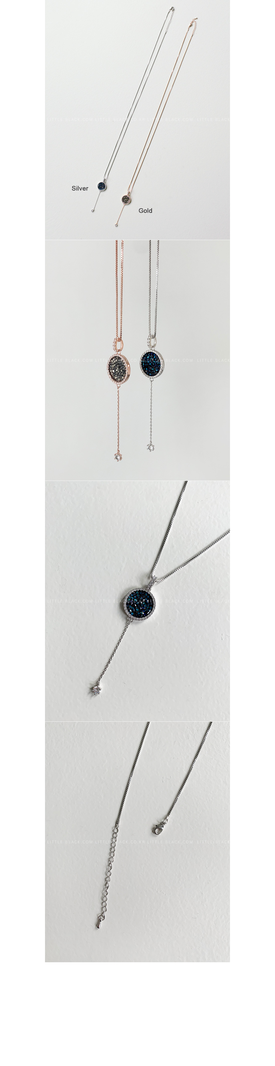 Rhinestone Embellished Drop Necklace|