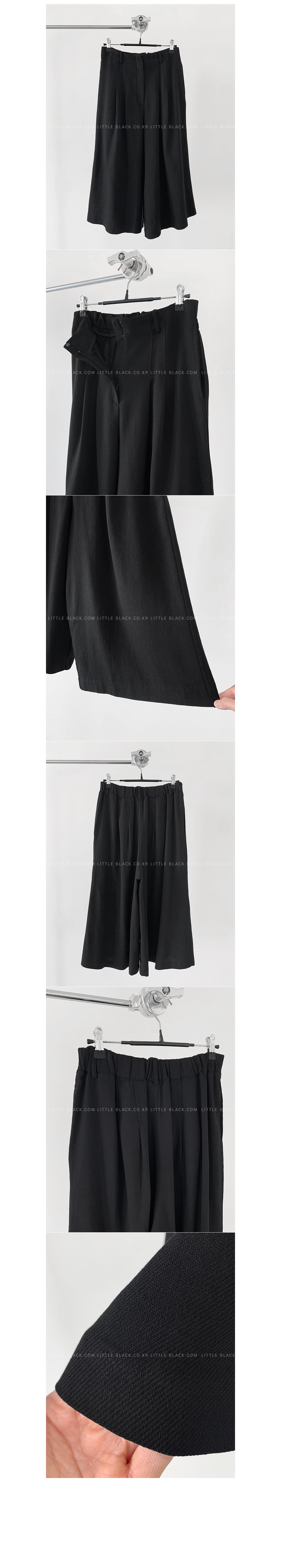Pintuck Front Cropped Wide Pants|