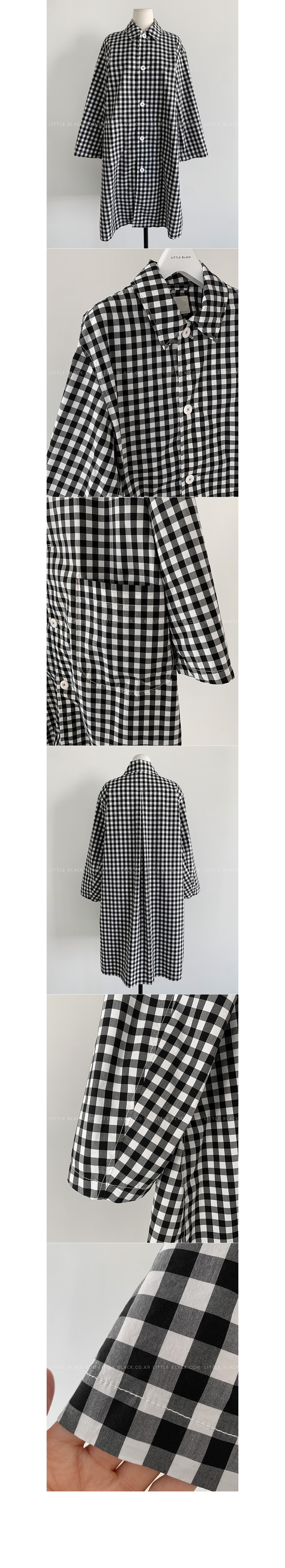 Single-Breasted Check Trench Coat|