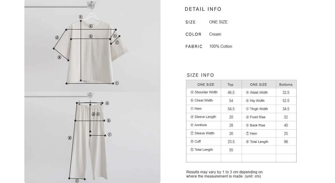 Cotton Short-Sleeved T-Shirt and Pants|