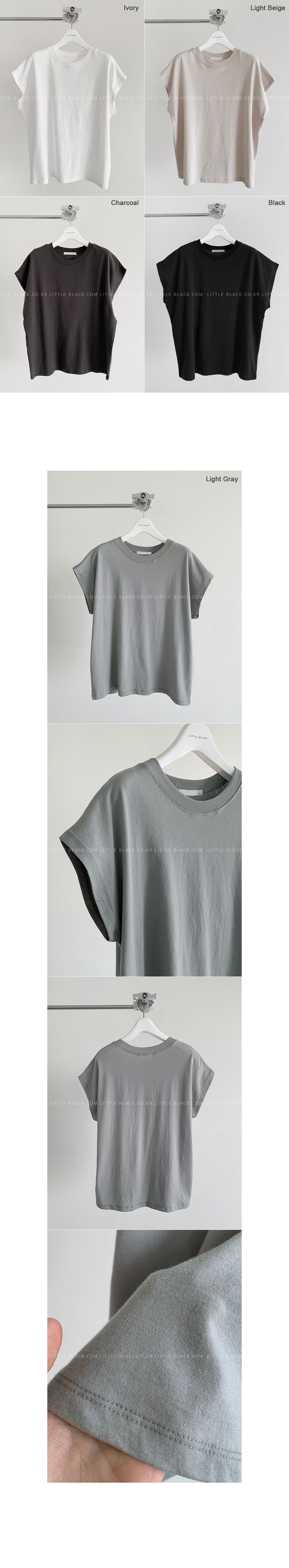 Cap-Sleeved Cotton T-Shirt|